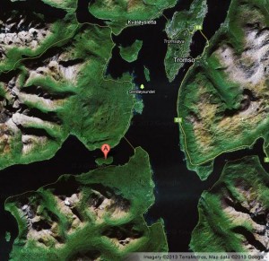 Location of Ryøya near Tromsø, Norway. Source: Google Maps.