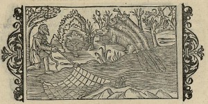 Catching beaver illustrated in Olaus Magnus