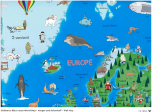 The Scandinavian section of Krüger & Schönhoff's Illustrated Map of the World