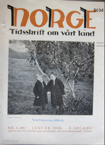 January 1930 issue of Norge. Tidsskrift om vårt land which included Adolf Hoel's article on the muskox transplantation